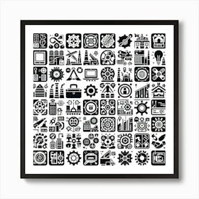 Business Icons Vector Art Print