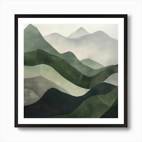 Japanese Watercolour Of Mount Fuji 1 Art Print