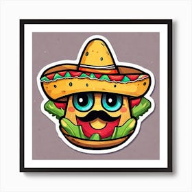 Cartoon Mexican Sticker Art Print