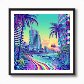 Psychedelic City 3 Art Print