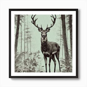 Deer In The Woods 9 Art Print