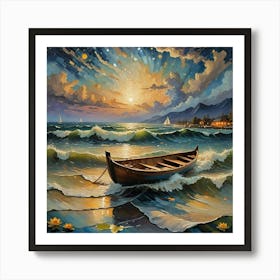 Boat In The Sea Art Print