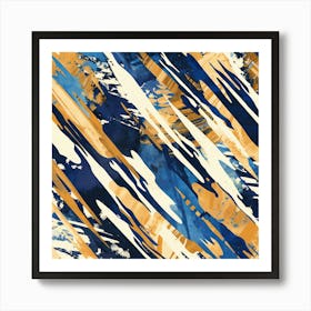 Blue And Yellow Abstract Painting Art Print