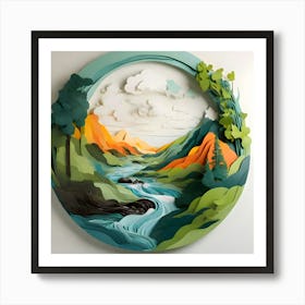 an image that emphasizes the connection between humanity and the natural world, portraying a harmonious relationship between people and their environment. Art Print