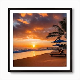 Sunset On The Beach 261 Art Print