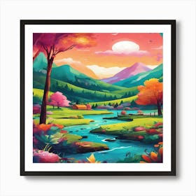 Landscape Painting 7 Art Print