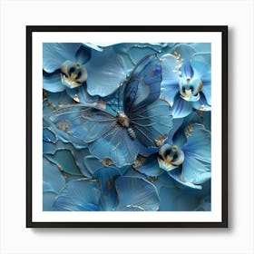 Blue Orchids 1 Art Print