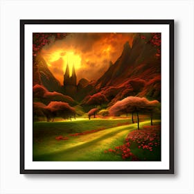 Golden Landscape Art Print