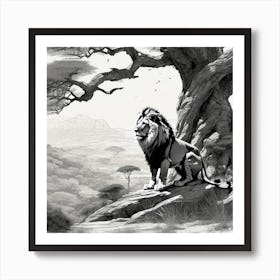 Lion In The Savannah 18 Art Print