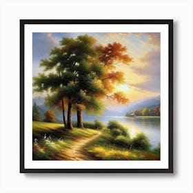 Path By The Lake Art Print