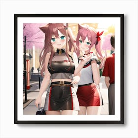 Two Anime Girls Art Print