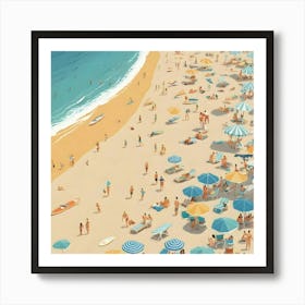 Crowded Beach Art Print