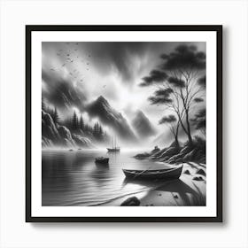 Black And White Painting 3 Art Print