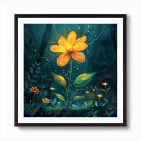 Fairy Flower In The Forest Art Print
