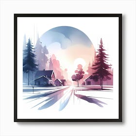 Landscape With Trees Art Print