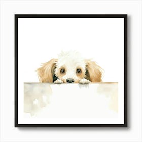 Poodle Peeking Art Print