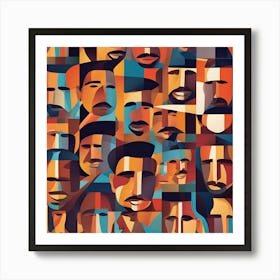 Faces Of Men Art Print