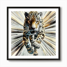 Engaging Leopard Timelaps Creative Color Illustration Art Print