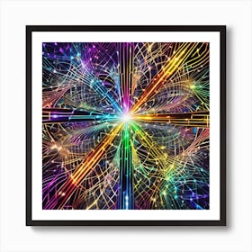 Millions Of Colourful Lines Crossing Each Others And Going All Directions Same Like In Brain Neurons 2023 11 05t134645 Art Print