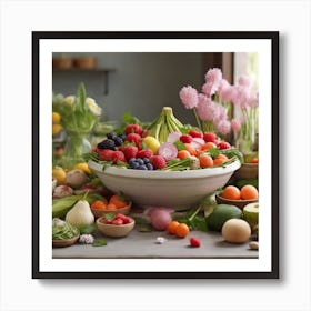 Fresh Fruits And Vegetables Art Print