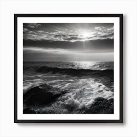 Black And White Seascape 29 Art Print