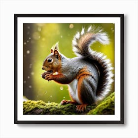 Squirrel Eating Acorn Art Print