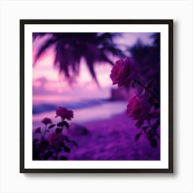 Sunset Roses Art Print