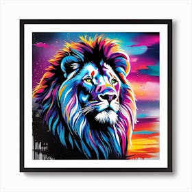 Lion Painting 10 Art Print