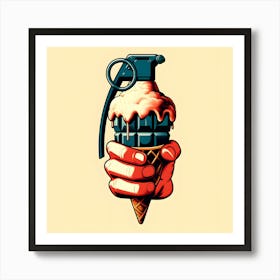 Ice Cream Bomb Illustration Art Print
