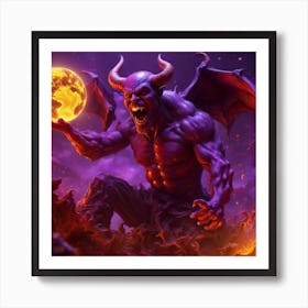 Demon Holding A Ball Art Print