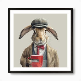 Hare With Tea New Final Flattened Art Print