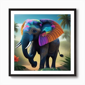 Elephant In The Jungle 1 Art Print