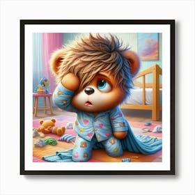 Sad Teddy Bear Art Print