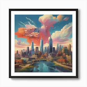 New York City Skyline art print Art Print