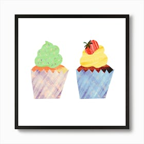Colourful Cupcakes Art Print