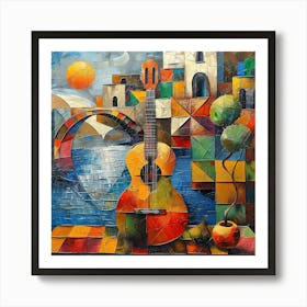 Guitar In The Sun Art Print