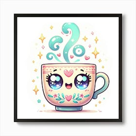Kawaii Coffee Cup 1 Art Print