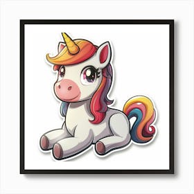 Cute Unicorn Sticker 2 Art Print