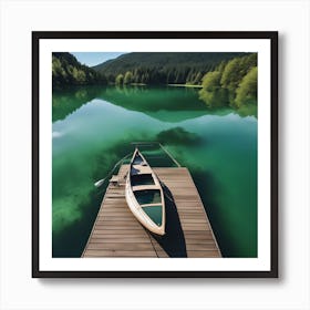 Canoe On A Lake Art Print