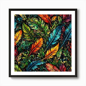 Colorful Feathers 7 Art Print