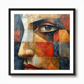 Abstract Of A Woman'S Face 4 Art Print