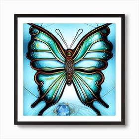 Butterfly With Crystal Art Print