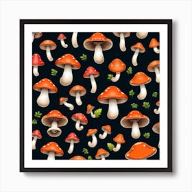 Mushrooms As A Logo (15) Art Print