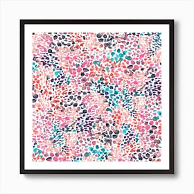 Speckled Watercolor Pink Square Art Print