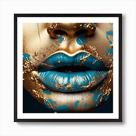 Gold Lips 1 Art Print