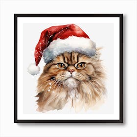 Santa Claus Cat 24 Art Print