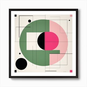 Abstract Painting - Green and Pink Art Print