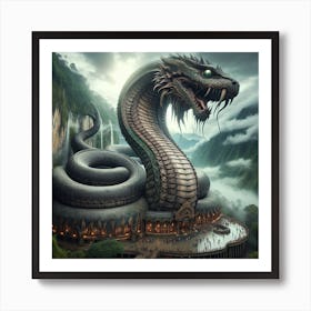 Snake Statue 1 Art Print