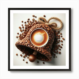 Coffee Mug With Coffee Beans Art Print