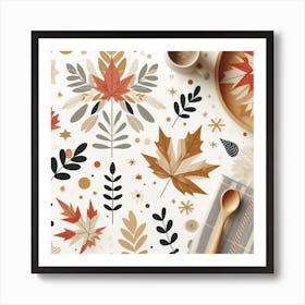 Scandinavian style, Maple Leafs 2 Art Print